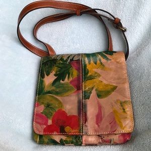 Patricia Nash painted floral leather crossbody bag